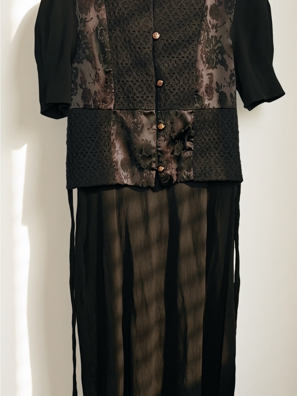 Vintage Miss Dorby Petites 90s Whimsigoth Brocade Midi Dress - Size 12P